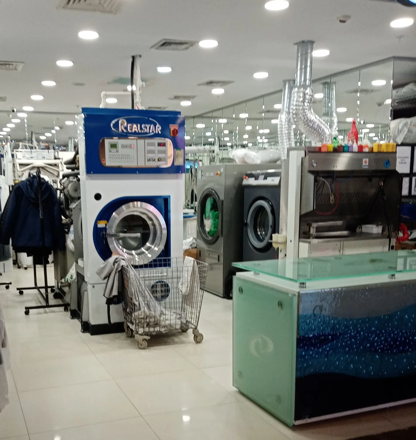 Representative modern dry-cleaning shop interior