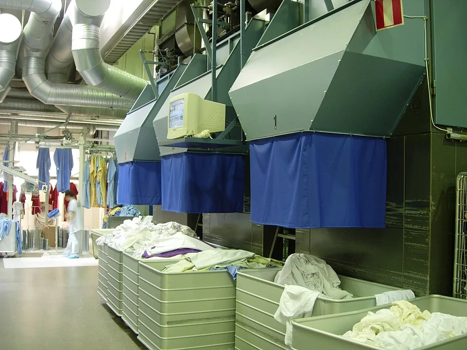 Representative industrial laundry linen press